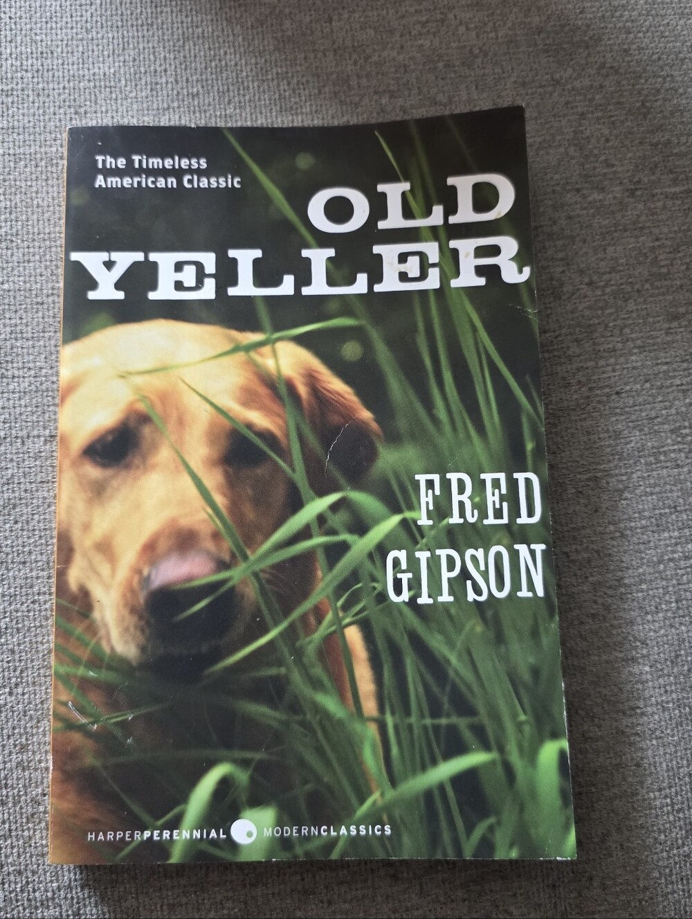 Old Yeller by Fred Gipson - Dog Cover (Green/Yellow/Brown)